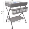 Baby Changing Table with Wheels, Maydolly Portable Adjustable Height Folding