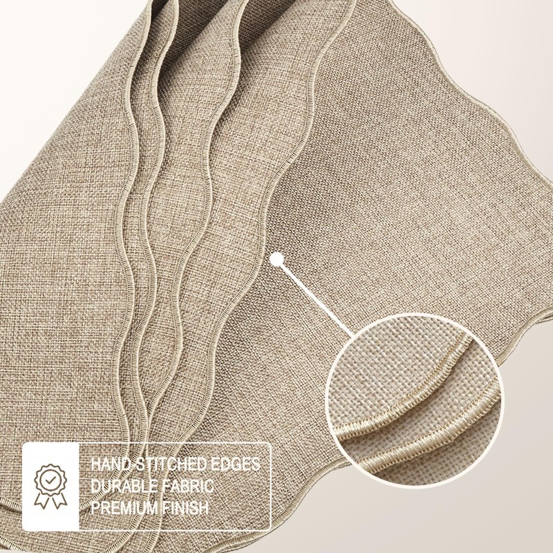 AHHFSMEI Faux Linen Placemats Set of 6 Heat Resistant Non-Slip