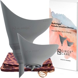 SuAmiga Female Urination Device Collapsible Female Urinal; Portable Reusable Urinal for Women to Pee Standing Up; Women Pee Funnel for Travel, Camping, Hiking, Outdoor (Soft,Firm,Plus Size)