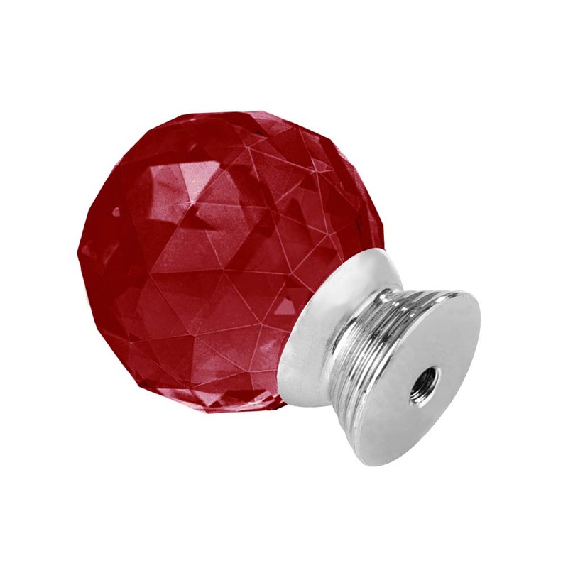 ANJUU 12 Pcs 30mm Round Shape Crystal Glass Cabinet Knobs