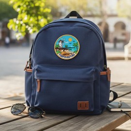 Toppa ricamata con scritta "Fuerteventura Canarie", da applicare con ferro da stiro o cucire, souvenir da viaggio, 8,1 cm