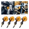 Motorcycle Round Turn Signal Lights, 4PCS 12V LED Bulbs Blinker