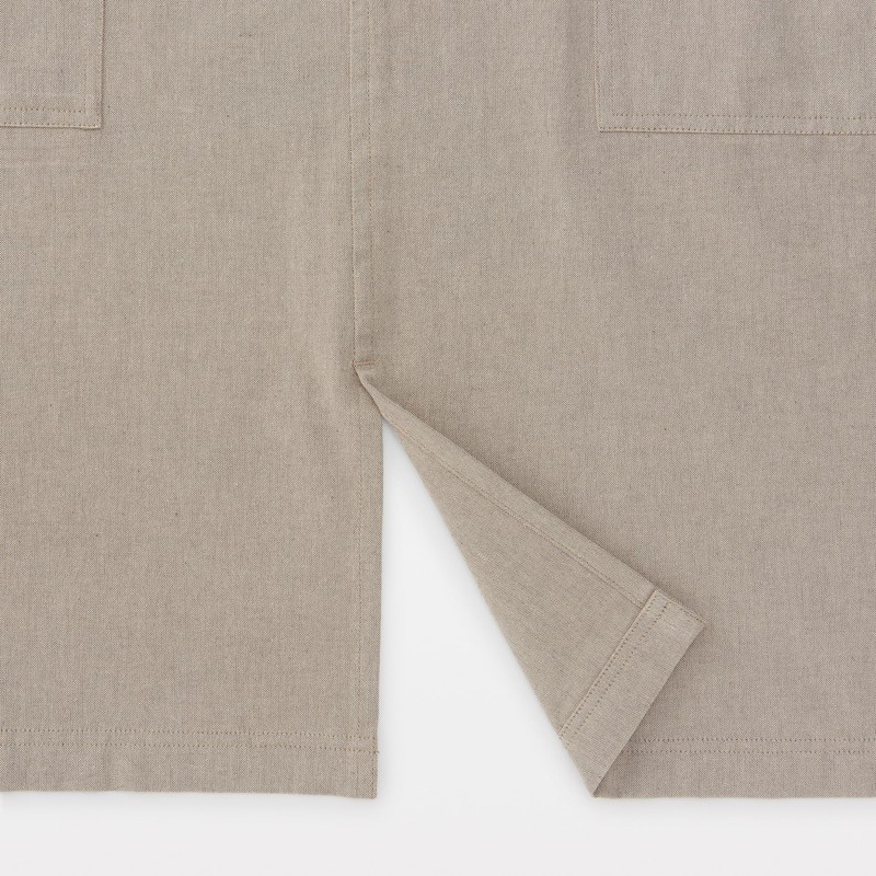MUJI 84376184 Cotton Flat Weave Work Apron, Dark Beige, Unisex,