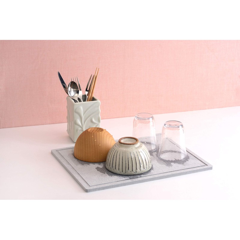 Nihonosumukanpokagi Dish Drainer, Water Absorption, Drainer, Drainer, Mat, Diatomaceous Earth,