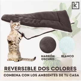 KYOKONDO Reversible Mat for Dogs and Cats, Lightweight Bed, Portable and Washable, with Hair Catcher Balls Included, Ideal for Sofas, Carpets and Other Surfaces. Protective and Comfortable Blanket.