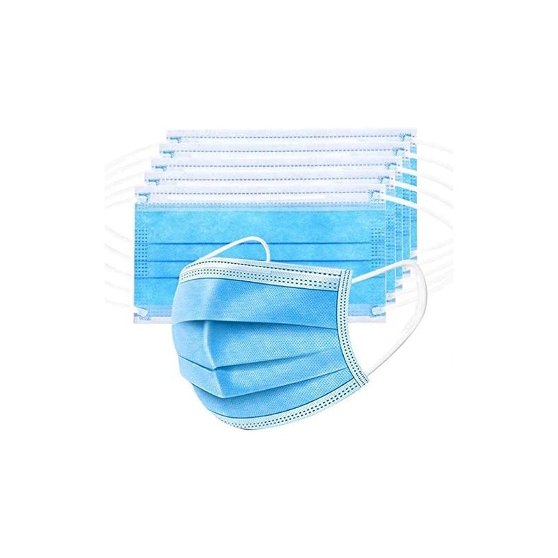 500 Pack Disposable Face Masks (5 Boxes, 100pcs/Box) Blue Face