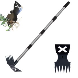 Hoe Garden Tool, 60" Weed Puller Tool with Long Handle, 2 in 1 Hand Weed Rake and Action Hoe for Gardening, Heavy Duty Weed Remover Tool for Gardening Planting