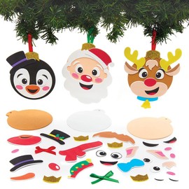 Baker Ross FX383 Christmas Character Bauble Decoration Kits - Pack of 8, Kids Christmas Decorations Craft Kit, Foam Arts and Crafts Christmas Decorations