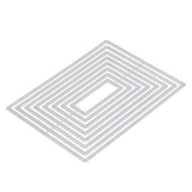 PATIKIL Rectangular Die Cuts Shapes Metal Stencils Background Dies Clearance Scrapbooking Die-Cuts for Paper Crafting, Card Making, Scrapbooking and Embossing, 5.7 x 4.4"