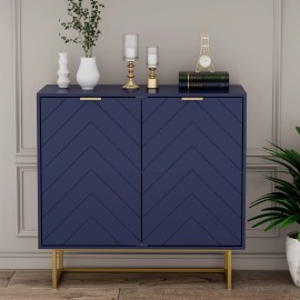 UEV Sideboard Buffet Cabinet with Storage Adjustable Shelf Cabinet - Navy Blue
