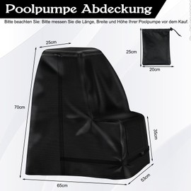 Pool Pump Cover, 600D Pump House for Pool Pump, All-Weather Defense, Sand Filter System Cover, 70 x 65 x 55 cm, Silver Coating, Durable, Effective Protection