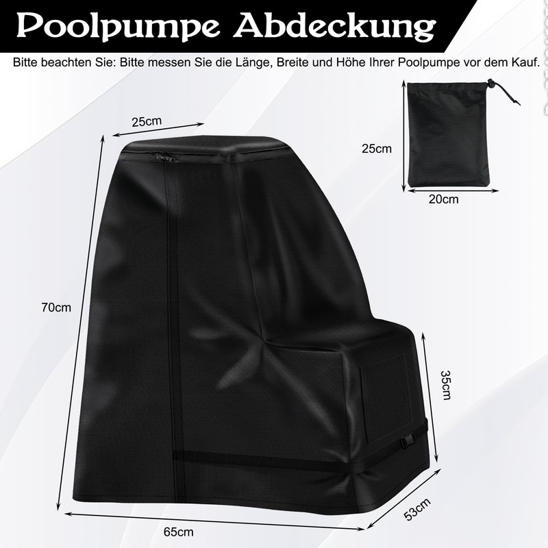 Pool Pump Cover, 600D Pump House for Pool Pump, All-Weather