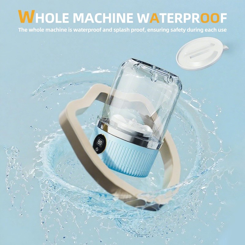 Portable Mini Washing Machine, 1L underwear washer with Digital Timer