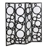 Roundhill Furniture Arvada 4-Panel Wood Room Divider with Circle Pattern,