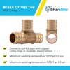 SharkBite 3/4 Inch Crimp Tee, Pack of 25, Brass Plumbing