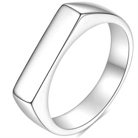 Jude Jewelers 4mm Stainless Steel Stackable Geometrical Shape Wedding Band Ring (Silver, 9)