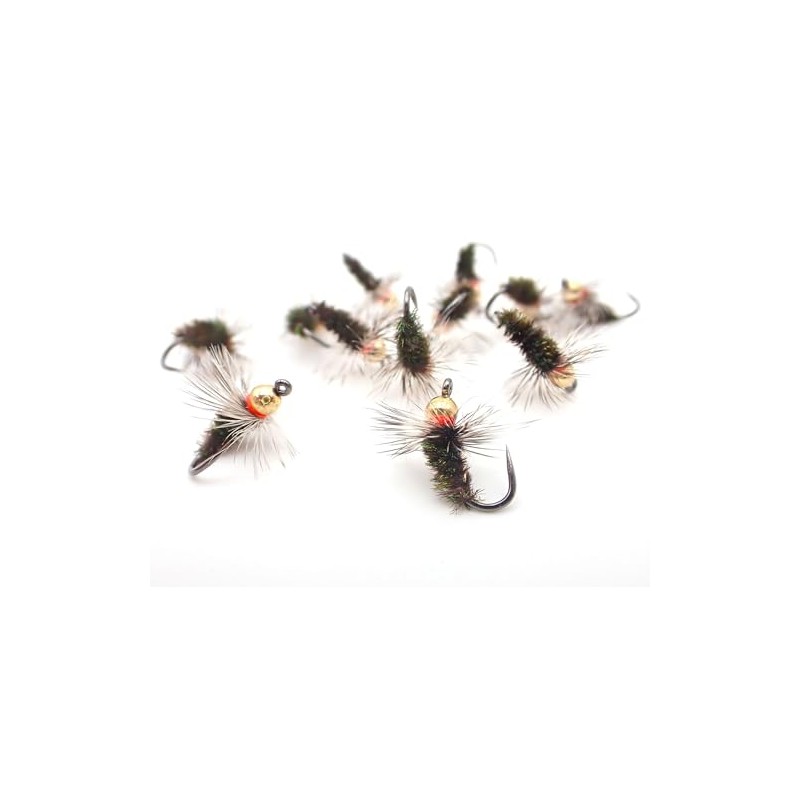 Tungsten Bead Head Peacock FUTSU Kebari Flies (12 Pack)