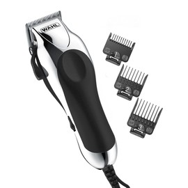 Wahl USA Chrome Pro Corded Clipper Complete Haircutting Kit for Men – Powerful Total Hair Clipping, Beard Trimming, & Grooming - Model 3024635