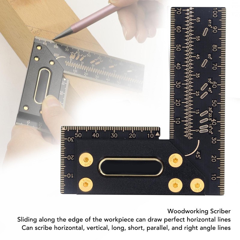 100mm Woodworking Scriber L Shape Square Ruler Aluminum Alloy Carpenter