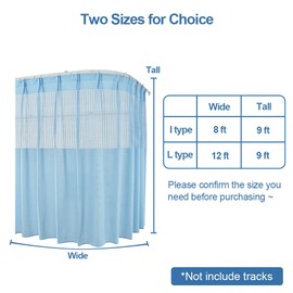 Ward Privacy Curtain with Flat Hooks - Patients Room Cubicle Divider for Med Clinic SPA Lab Beauty Salon, Not Include Track, 1 PCS