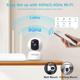 5G/2.4G Indoor Security Camera, 2K WiFi Camera for Home Security with Auto Tracking, Pan/Tilt, Human/Pet Detection, SD&Cloud Storage, Baby Monitor Pet Camera with Phone APP, Night Vision, 2-Way Audio