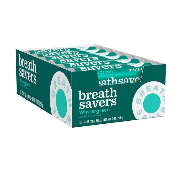 BREATH SAVERS Wintergreen Sugar Free Breath Mints Rolls, 0.75 oz (24 Count)