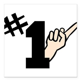 CafePress #1 Square Car Magnet 3 X 3 Square Car Magnet, Magnetic Bumper Display