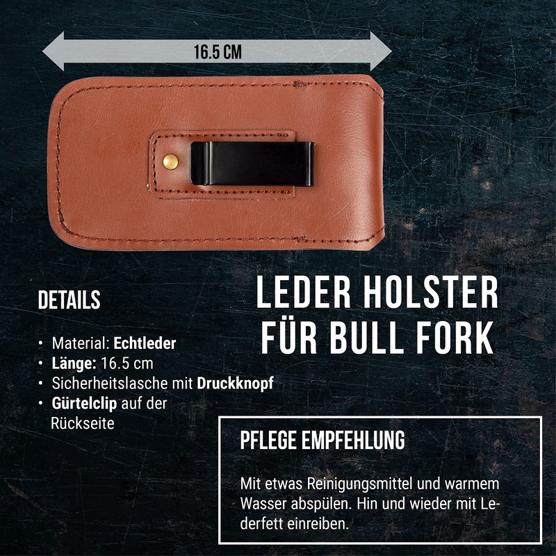 Steak Champ Leather Holster for Bull Fork Meat Fork: Leather