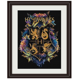 HKLIOPU Cross Stitch Kits for Adults-Magic Badge,11CT Printed Cross Stitch Kits,Stamped Embroidery Kits for Adults Wall Art Home Decoration 16x20 Inch (A)