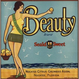 Beauty Nocatee Florida Seald Sweet Beauty Orange Citrus Fruit Crate Label Print