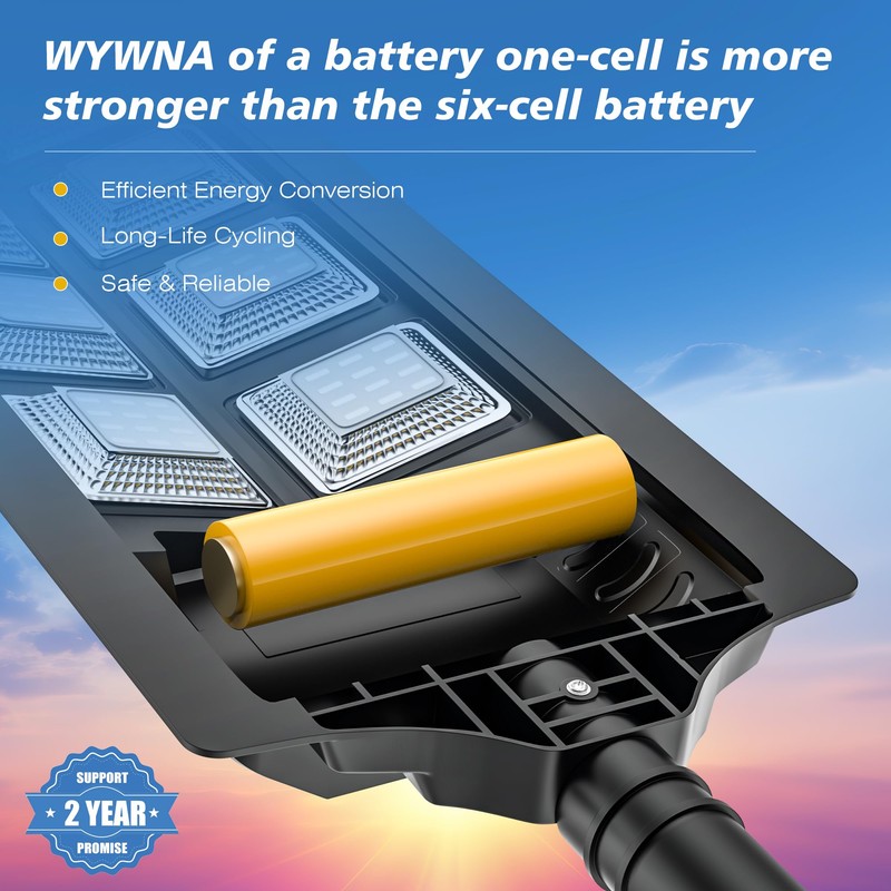 WYWNA Solar Street Lights Outdoor Waterproof, 6000K LED Dusk to