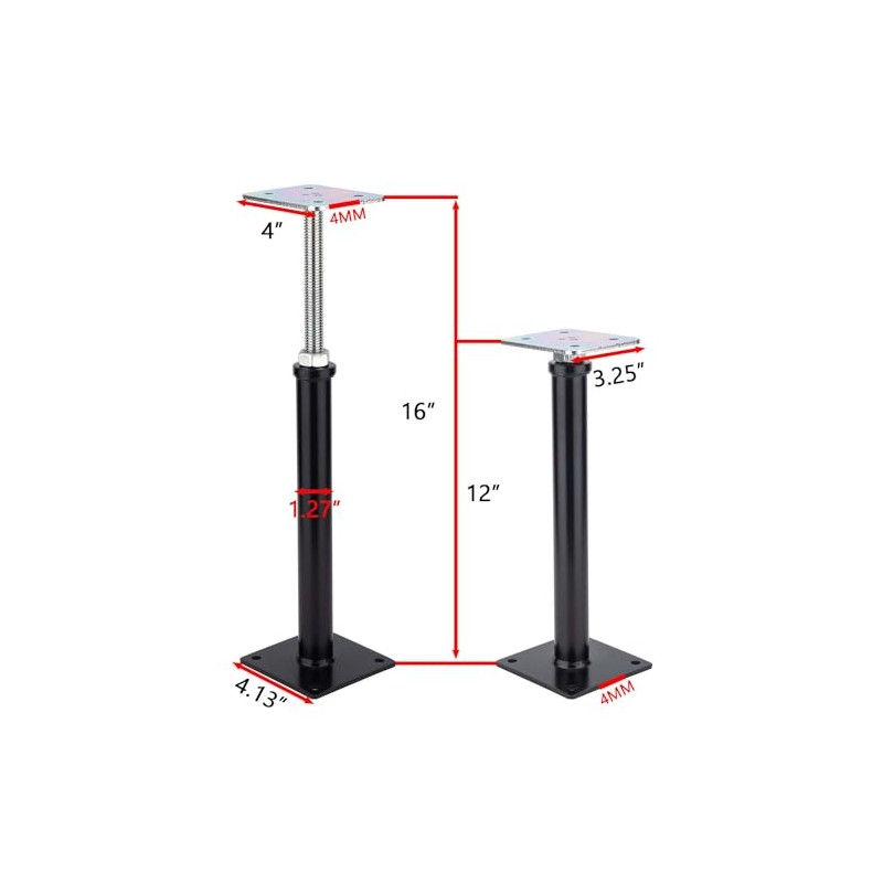 YMSZGBZG 2 Pack Adjustable Floor Jack,Mini Screw Jack,Telescoping Jack for