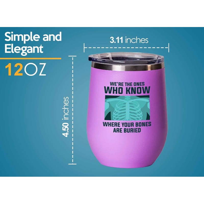 Radiologist Pink Edition Wine Tumbler 12oz - where your bones