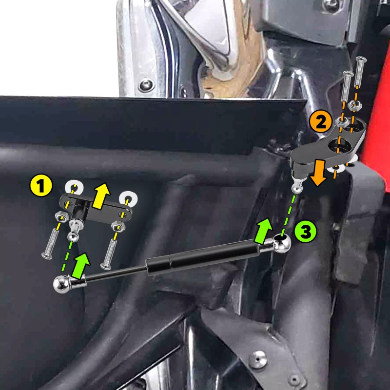 DYSO 4Pcs Front Rear Door Opener Kit Shock Struts Fit