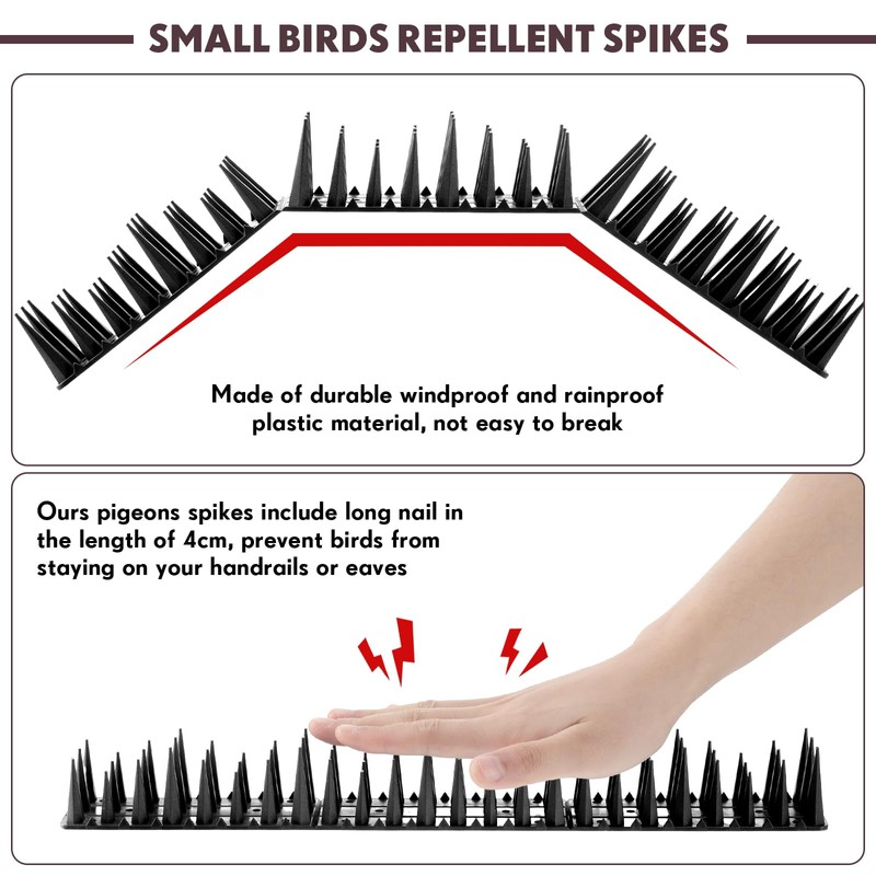 Geetery 40 Pack Bird Spikes for Outside Squirrel Pigeon Spikes