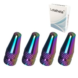 Lotatheta 4 Pcs Fantasy Colorful MTB Presta Bike Bicycle Road Racing Coloured Metal Anodized Machined Aluminum Alloy Tire Style Valve Cap Dust Covers