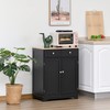 HOMCOM Sideboard with Solid Wood Countertop, Modern Kitchen Storage Cabinet,