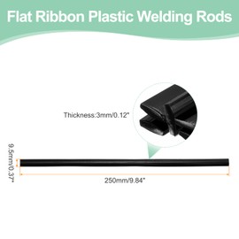 MECCANIXITY 10 Pcs Black Plastic Welding Rods 9.5mm x 250mm HDPE Flat Ribbon Plastic Welding Strip for Repairing Water Tanks Forklift Pallets Trash Cans Transfer Troughs(0.4inch x 10inch)