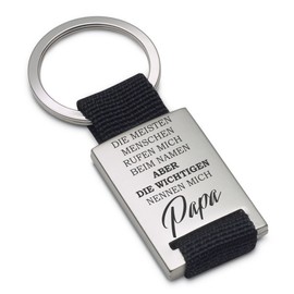 Lieblingsmensch Lieblingsmensch Schlüsselanhänger Modell: Die wichtigen nennen mich Papa Keyring, 12 cm, Silver (Silber)