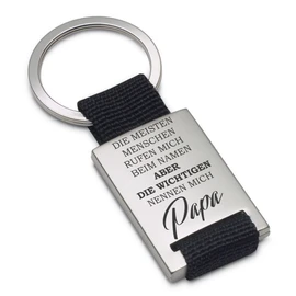 Lieblingsmensch Lieblingsmensch Schlüsselanhänger Modell: Die wichtigen nennen mich Papa Keyring, 12 cm, Silver (Silber)