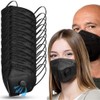 Face mask black disposabe with breathing valve 30 pack |