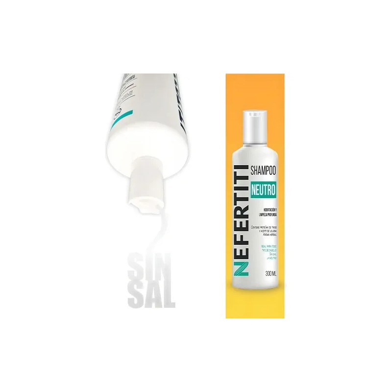 Shampoo Neutro Sin Sal Nefertiti Limpieza Profunda 300ml