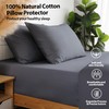 100% Cotton Classic Pillow Protectors with Invisible Zipper (Standard, 20"x26",