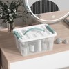 Yuright 6 Quart Clear Plastic Bin with Lid, 2-Pack Latch