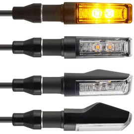 evermotor Universal 12 V Pack of 4 E13 Motorcycle LED Indicators Aluminium Shell Double Bright LED with Beautiful Surface Treatment IP67 Waterproof E Approved Amber