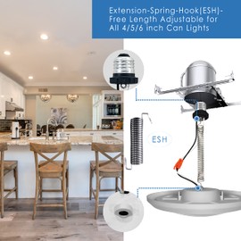 Jolux 7.5inch LED Disk Lights Surface Flush Mount Ceiling Disk Light, 4/5/6 inch Recessed Can Lights,15W=100W,4000K Cool White, Dimmable,Easyinstall with Extension Spring Hook for Free-Length,6Pack