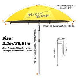 Exclusive Black Coating Outdoor Patio Umbrella, Adjustable Tilt Sun Shade Beach Table Umbrella, Heavy-Duty Nylon Canopy & Carry Bag, UV Protection Yard Umbrella for Fiushing Pool Garden (6.5ft Yellow)