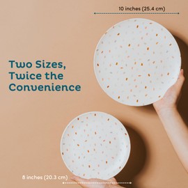 Nook Theory 4 Pack Reusable Bamboo Plates - Non-Toxic Toddler and Kids Plate, Dishwasher Safe, Not Microwavable Dinnerware (Confetti 10")