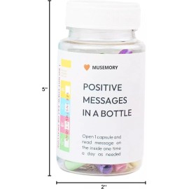 Sensemory 50 POSITIVE Capsule Letters Messages in a Bottle, for Women, BFF, Sister Gifts
