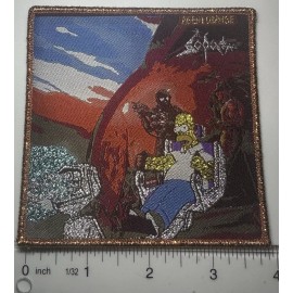 Unbranded Sodom Homer Simpson Agent Orange Metallic Border Metallic Threading Woven Patch